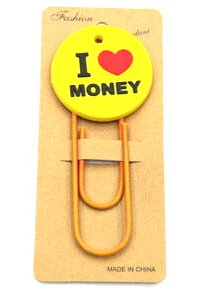 Silicone/Rubber Bookmarks i love money saying #02018-017
