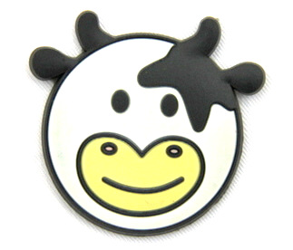 Silicone/Rubber fridge magnets Cute cartoon animals cow head #02021-004