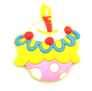 Silicone/Rubber fridge magnets cute cartoon, birthday cake, #02023-008