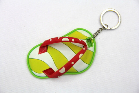 Silicone / Rubber Soft Key Chain in Shapes of Slippers #02027-015