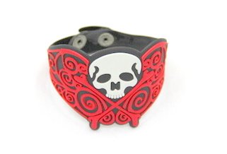 Silicone/Rubber (Soft Plastic) Bracelet Skull #02029-006