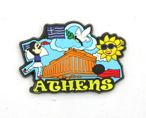 Silicone/Rubber Fridge Magnet tourist souvenirs, Greece, Athens, # 02035-001