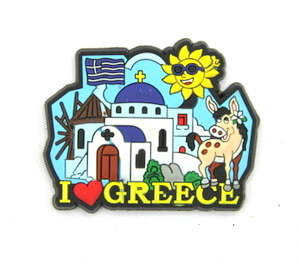 Silicone/Rubber Fridge Magnet tourist souvenirs, Greece, I love Greece, # 02035-003