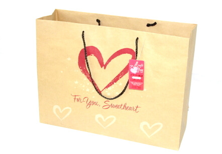 Two sides 180g Craft Paper Bag, sweet heart, #03010