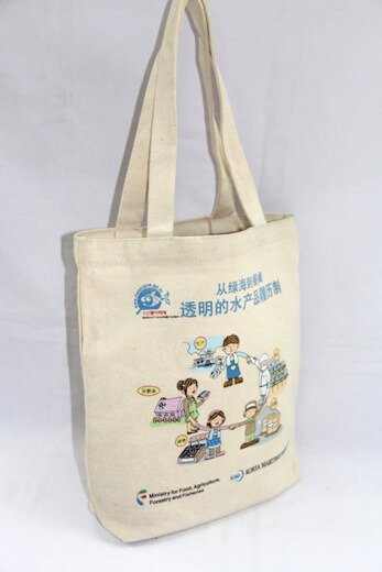 Reusable promotional cotton/canvas shopping totes with custom print/logo, #04-004