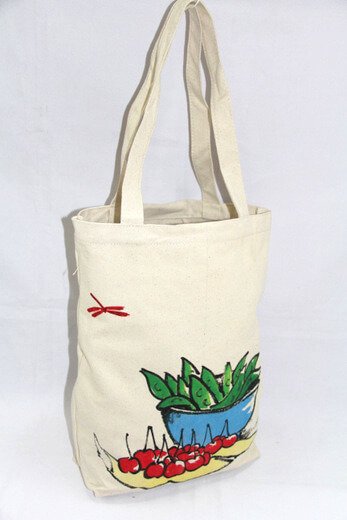 Reusable promotional cotton/canvas shopping totes with custom print/logo, #04-006