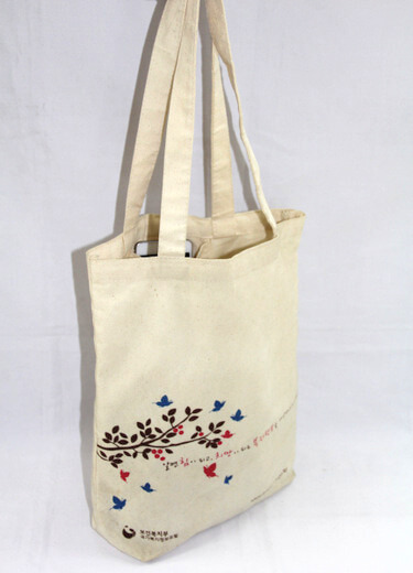 Reusable promotional cotton/canvas shopping totes with custom print/logo, , #04-014