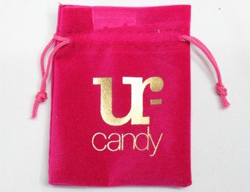 Velvet fabric gift bag #1402-013 , with logo and printing