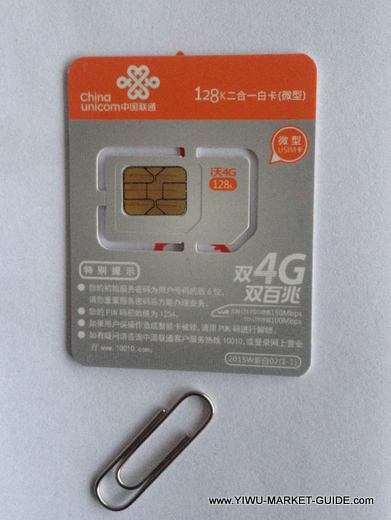 China SIM card in Yiwu, for Internet & Call