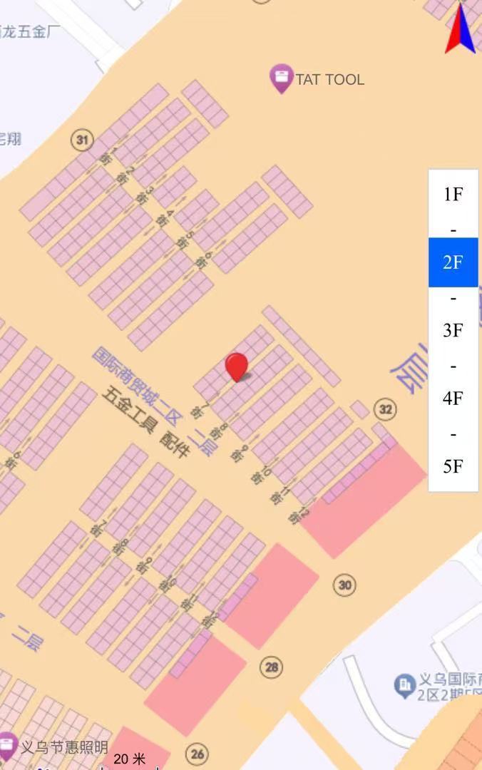 Air conditioner parts shop number address map 14288B Yiwu market China.