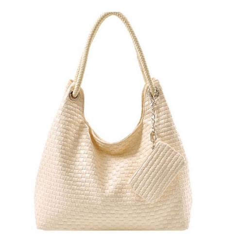 PU Crochet Shoulder bags apricot