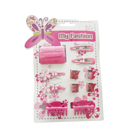 Hair Accessories Set With Display Box, Red