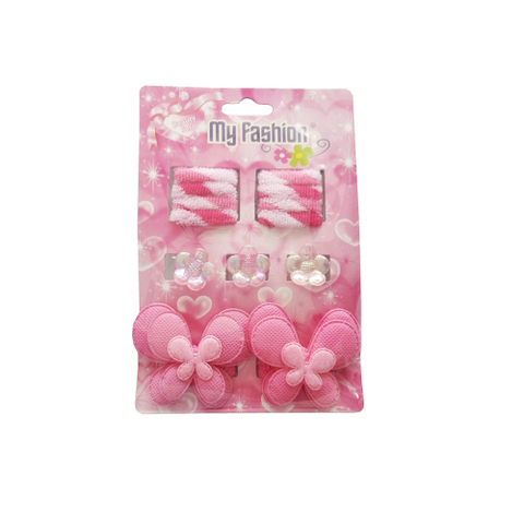 13pcs Set Girls Hair Accessories With Display Box, Pink