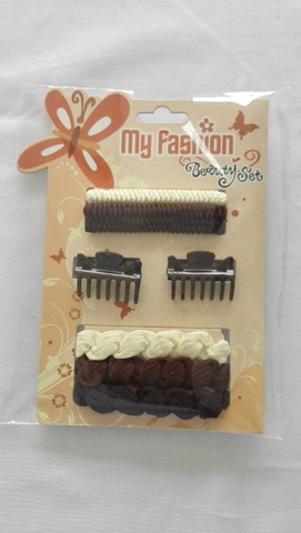 Hair Accessories Set With Display Box, Brown 2