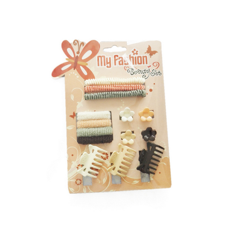 Hair Accessories Set With Display Box, Brown 9