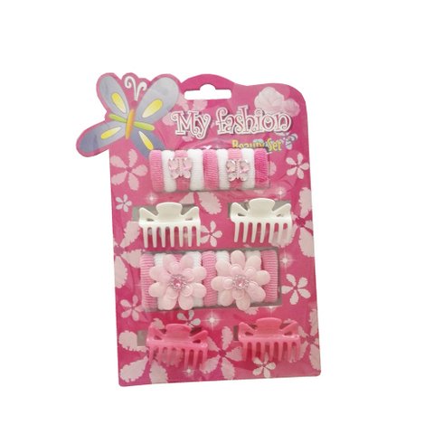 15pcs Kids Hair Accessories Set With Display Box,claw, pin, band, Pink