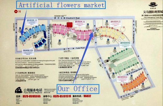Artificial flowers market location and our office location