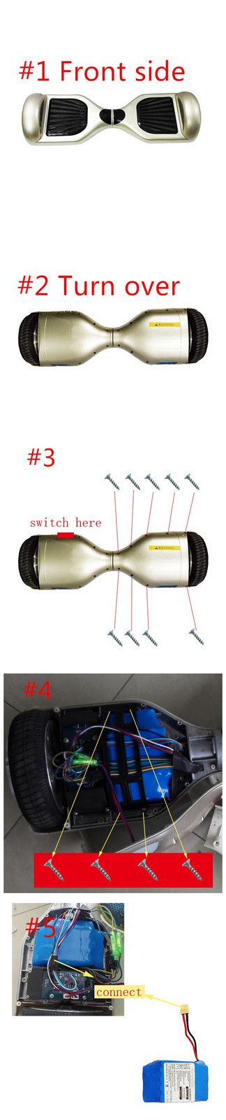 how to change battery for smart electric self-balance board?