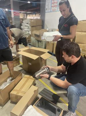 Checking samples in Yiwu Jin-Jack warehouse