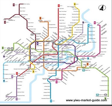 Metro Line 2 (green) from Pudong Airport to Hongqiao Train Station