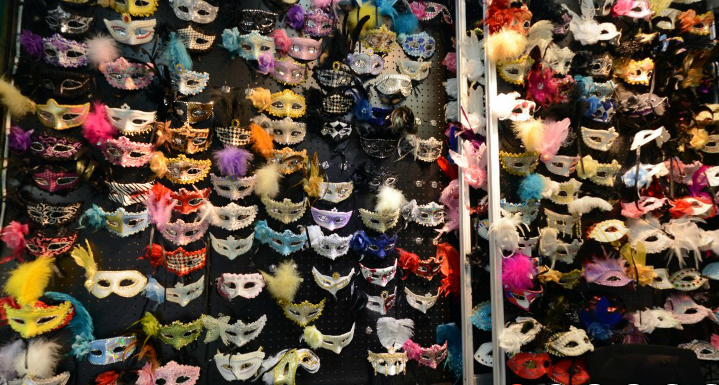 A mask supplier inside Yiwu market.
