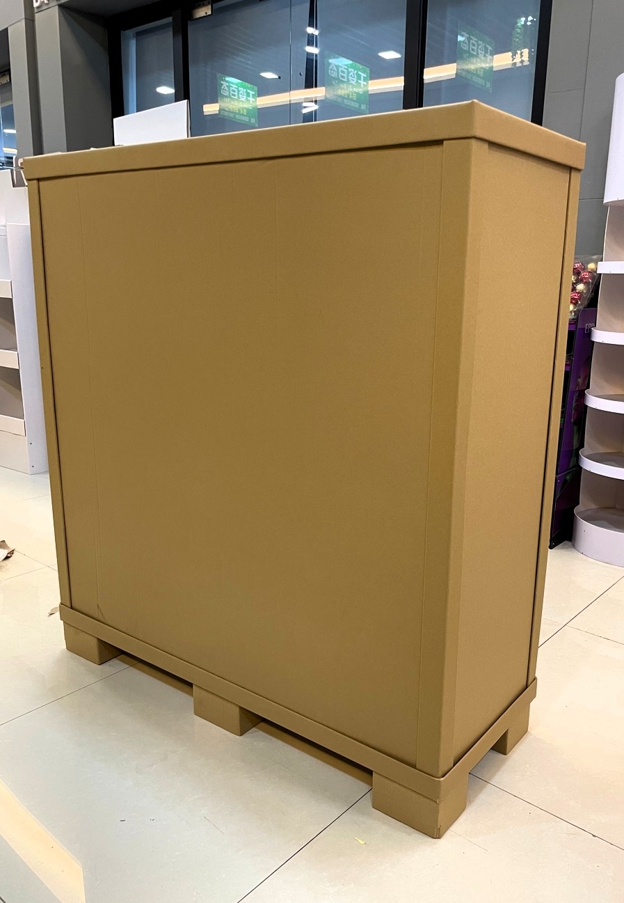 pop displays with products packed inside. ready to be striped.