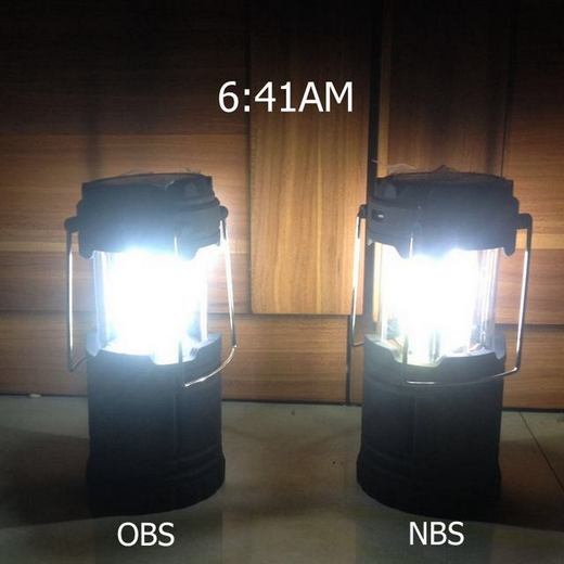 Solar camping lamp AB test 1