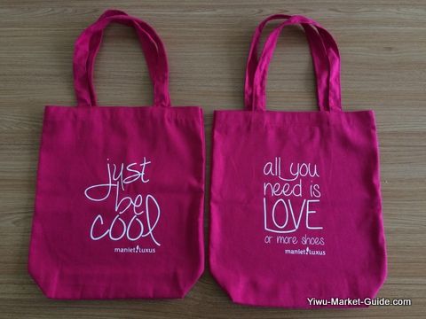 tote shopping bag with logo printing, pink