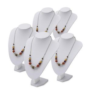 white pu necklace display