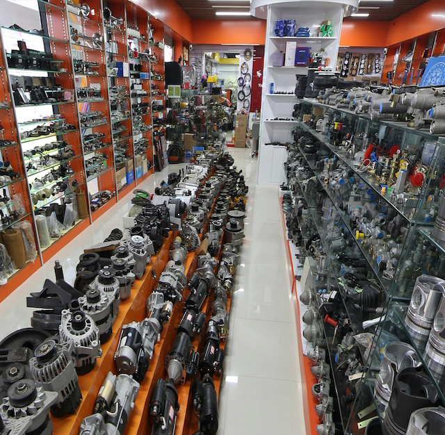 An auto and motorcycle parts store in Yiwu Futian Market
